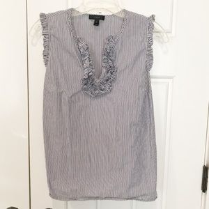 7/26 JCREW RUFFLE NECKLINE BLOUSE